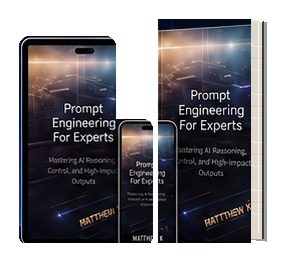Prompt Engineering for Experts hardcover, iPad and iPhone mockup